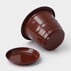 Горшок для цветов с поддоном Доляна «Арена», 2 л, пластиковый, цвет коричневый - Фото 5