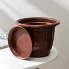 Горшок для цветов с поддоном Доляна «Арена», 2 л, пластиковый, цвет коричневый - Фото 8