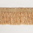 Тесьма «Бахрома», 10 см, 12 ± 1 м, с ажуром, цвет бежевый - Фото 3