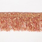 Тесьма «Бахрома», 10 см, 12 ± 1 м, с ажуром, цвет коричневый - Фото 3
