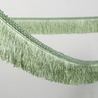 Тесьма «Бахрома», 6,5 см, 12 ± 1 м, широкая, цвет светло-зеленый - Фото 1
