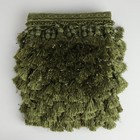 Тесьма с бусинками, 10 см, 12 ± 1 м, цвет зеленый - Фото 5