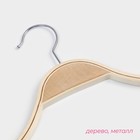 Плечики - вешалка для одежды Доляна, 44×23 см, деревянная сорт А, с перекладиной, антискользящее покрытие, светлое дерево - Фото 2