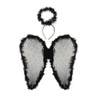 Карнавальный набор "Ангел", 2 предмета: крылья, нимб, цвет чёрный, 3-5 лет - Фото 2