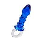 Анальная пробка Sexus Glass, стекло, цвет синий, 16 см, d=3,5 см - Фото 3