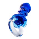 Анальная пробка Sexus Glass, стекло, цвет синий, 16 см, d=3,5 см - Фото 4