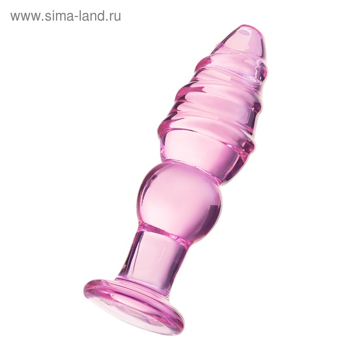 Анальная втулка Sexus Glass, стекло, розовая, 13,5 см, d=4 см - Фото 1