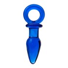 Анальная втулка Sexus Glass, стекло, синяя, 14 см, d=3,5 см - Фото 2