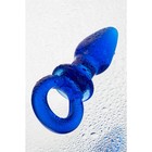 Анальная втулка Sexus Glass, стекло, синяя, 14 см, d=3,5 см - Фото 4