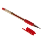 Ручка гелевая, 0.7 мм, красный стержень, тонированный корпус, с резиновым держателем - фото 317810435