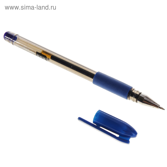 Ручка гелевая, 0.7 мм, синий стрежень, тонированный корпус, с резиновым держателем - Фото 1