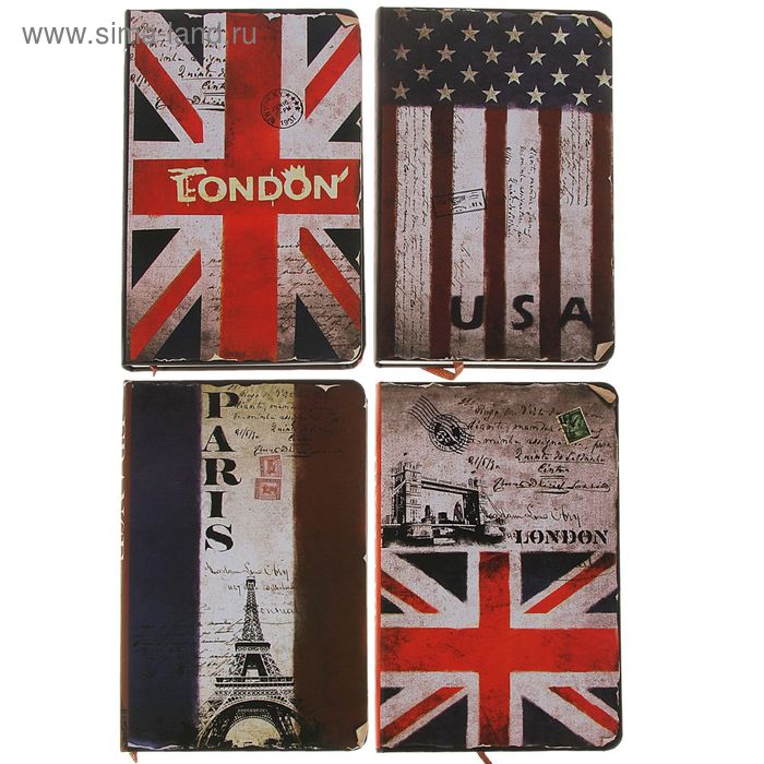 Ежедневник недатированный формат А6, 96 листов, линия, Страны МИКС - Фото 1