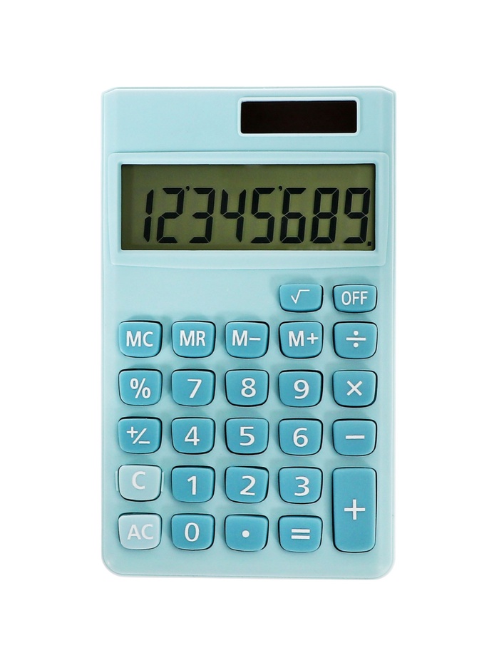 Калькулятор карманный 08-разрядный, корпус голубой - Фото 1