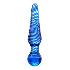 Двусторонний фаллоимитатор Sexus Glass, стекло, синий, 17 см - Фото 2