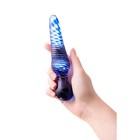 Двусторонний фаллоимитатор Sexus Glass, стекло, синий, 17 см - Фото 3