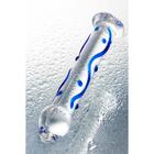Фаллоимитатор в форме пениса Sexus Glass, 18 см, прозрачный с синим узором - Фото 8