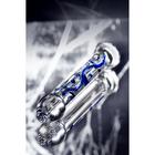 Фаллоимитатор в форме пениса Sexus Glass, 18 см, прозрачный с синим узором - Фото 9