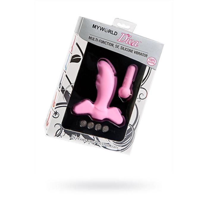 Вибратор Diva, с клиторальной стимуляцией, 5 режимов, 11,5 см, розовый - Фото 1