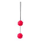 Вагинальные шарики Dream Toys Duo Balls с рельефными сердечками, 2 шт., d=3,5 см, красные - Фото 2