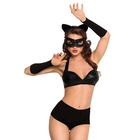 Костюм кошки «Catwoman»: бюстгальтер, шорты, перчатки, очки, ушки, размер M - фото 8657502