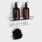 Полка на рейлинг с крючками Доляна, 29×10×17 см, хромированная - Фото 2