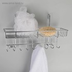 Полка на рейлинг с крючками Доляна, 29×10×17 см, хромированная - Фото 3