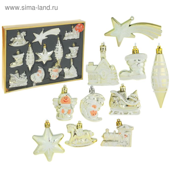 Набор украшений пластик 12 шт "Сочельник" - Фото 1