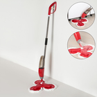 Швабра для мытья пола с распылителем Доляна, 3 насадки из микрофибры, металлическая ручка 122 см, цвет МИКС - Фото 1