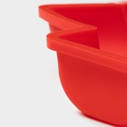 Форма для выпечки новогодняя Доляна «Ёлочка с гирляндой», силикон, 18×14.5×3.5 см, красная - Фото 5