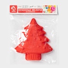 Форма для выпечки новогодняя Доляна «Ёлочка с гирляндой», силикон, 18×14.5×3.5 см, красная - Фото 7