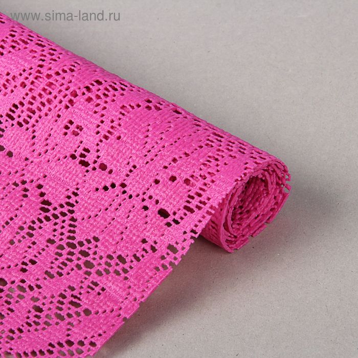 Коврик противоскользящий «Цветы», 45×100 см, цвет розовый - Фото 1
