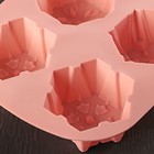 Форма силиконовая для выпечки Доляна «Снежинка», 28×18×4 см, 6 ячеек, цвет МИКС - Фото 2