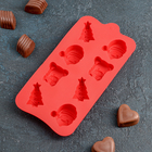 Форма силиконовая для украшений Доляна «Новый год», 21×11×2 см, 8 ячеек, цвет МИКС - Фото 4