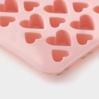 Форма для украшений Доляна «Сердечки», силикон, 19,5×11,5 см, 56 ячеек (2×2/1,5×1,5 см), цвет МИКС - Фото 4
