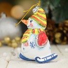 Сувенир-подвеска «Снеговик на коньках», ярославская майолика - Фото 2
