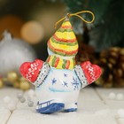 Сувенир-подвеска «Снеговик на коньках», ярославская майолика - Фото 3