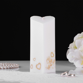 Свеча свадебная 'Сердце', 6,8х15 см, белая, домашний очаг