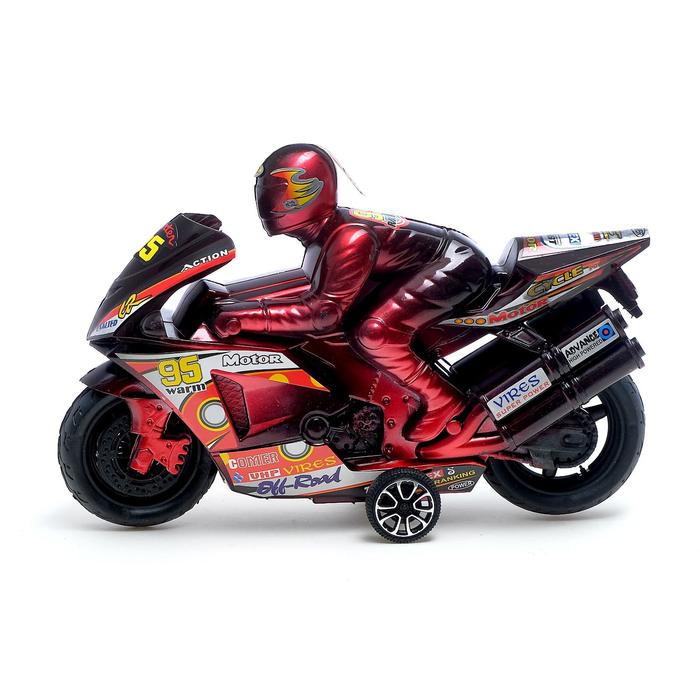 Мотоцикл инерционный «Спортбайк», с гонщиком, цвет МИКС - фото 1875841620
