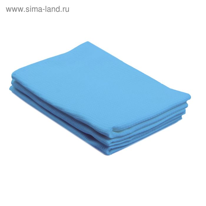 Полотенце вафельное однотонное, 40х70 см, голубой, 160 гр/м, 100%  хлопок - Фото 1