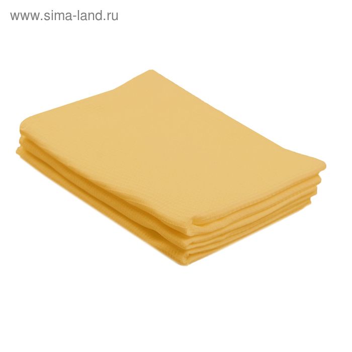 Полотенце вафельное однотонное, цвет жёлтый, размер 40х70 см, 160 г/м² - Фото 1