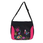 Сумка молодёжная на молнии "Карнавал", 1 отдел, 1 наружный карман, чёрный/розовый - Фото 2