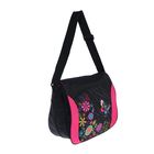 Сумка молодёжная на молнии "Карнавал", 1 отдел, 1 наружный карман, чёрный/розовый - Фото 3