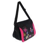 Сумка молодёжная на молнии "Карнавал", 1 отдел, 1 наружный карман, чёрный/розовый - Фото 5