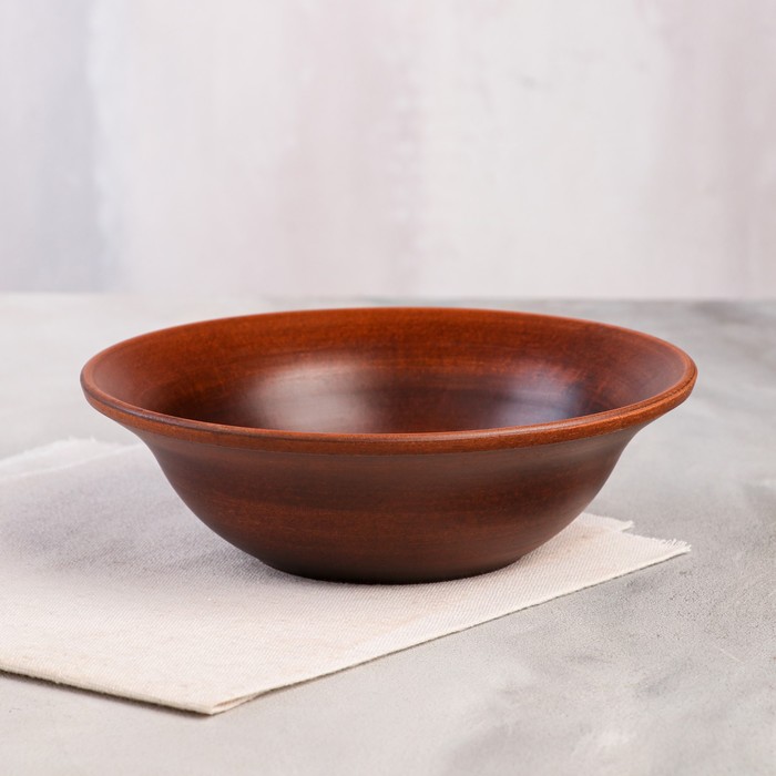 Салатник "Дымлёный", гладкий, красная глина, 0.6 л - Фото 1