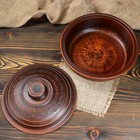 Сковорода "Дымленая", декор, красная глина, с крышкой, 2.5 л - Фото 3