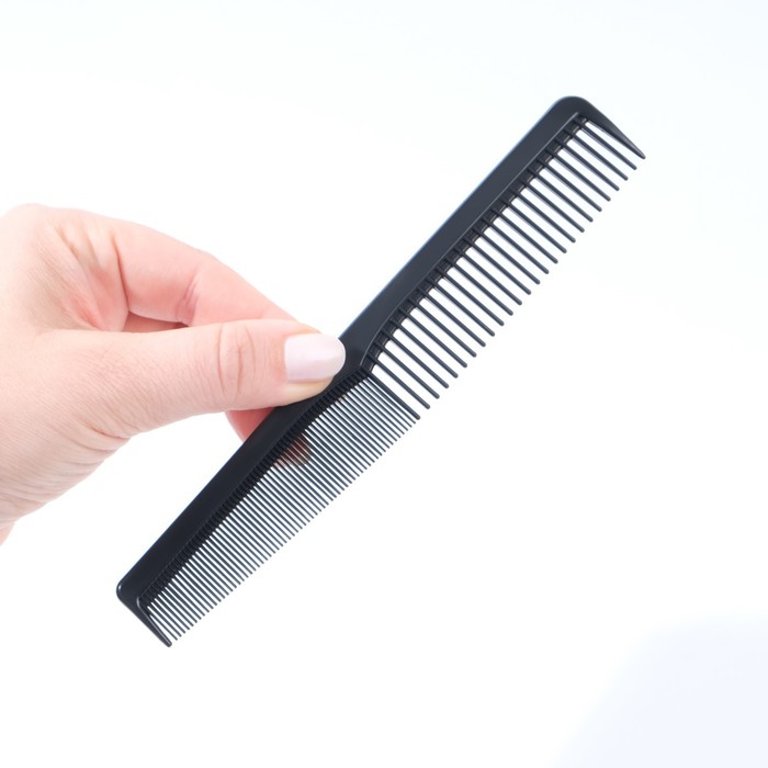Расчёска комбинированная, 18 × 3 см, цвет чёрный - Фото 1