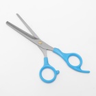 Ножницы филировочные с упором, лезвие — 6.5 см, голубые, серебристые - Фото 2