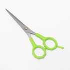 Ножницы парикмахерские с упором, лезвие — 7 см, цвет салатовый/серебристый - фото 8288893