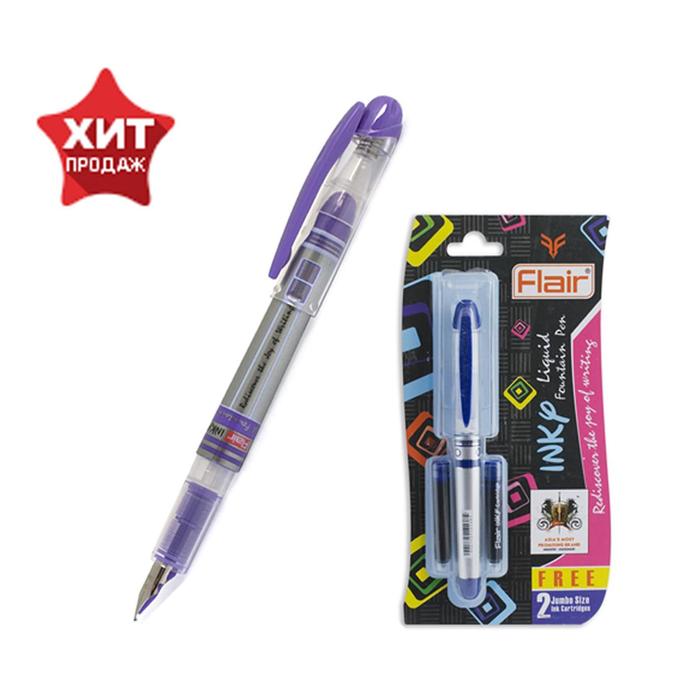 Ручка перьевая Flair Inky + 2 штуки запасных картриджей, МИКС, в блистере - Фото 1