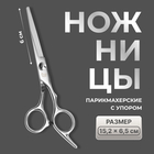 Ножницы парикмахерские с упором, лезвие — 6 см, серебристые - Фото 1